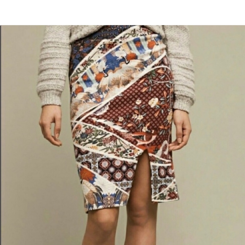 Maeve Multicolor Patchwork Pencil Skirt